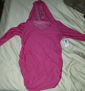 Maternity hooded long sleeve shirt